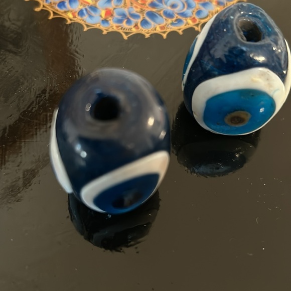 Large Old Evil Eye Glass Beads - Picture 3 of 5